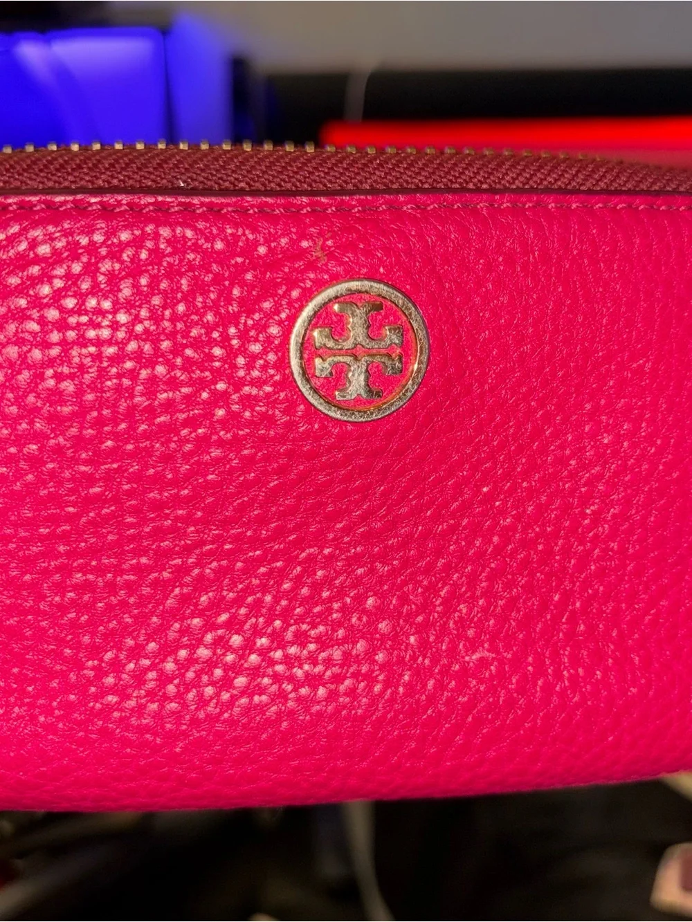 Tory Burch Pink Zip around medium wallet